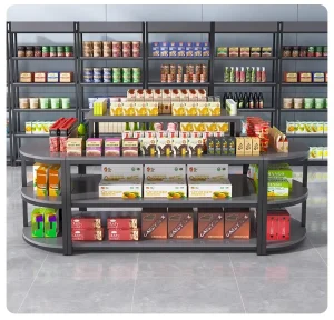 Metal Supermarket Display Rack and Shelves
