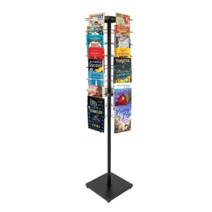 Metal Wire 36-Pocket Magazine Display Brochure Rack Holder for Flyers Comic Books Pamphlets Literature and Postcards Floor Standing