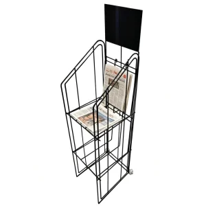 Metal Wire Bookshelf Display Rack for Magazines Books Newspapers Documents Brochures and Posters