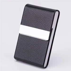 Metal and PU Leather Business Card Holder