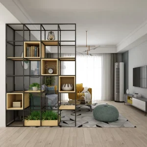 Metal and Wooden Office Bookshelf, Display Stand, Rack, and Cabinet