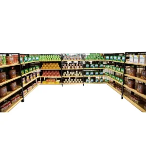 Metal and Wooden Store Fixture Shelf for Supermarket Wall Shelving