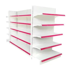 Metallic Supermarket Rack End Side Supermarket Shelf Perforated Display Stand for Supermarket & Grocery Store Retail Use