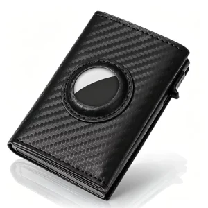 Microfiber Men’s Smart Pop-Up Slim Credit Card and Business Card Holder with RFID Blocking
