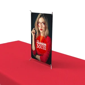 Mini 10″x15″ Desktop Tabletop X Banner Stand with a Vinyl Print or Banner