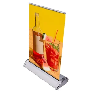 Mini A3 A4 Desktop Retractable Roll-Up Banner Stand