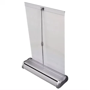 Mini A4 Desktop Pop Up Banner Stand Portable Small Retractable Pull Up Display for Counter