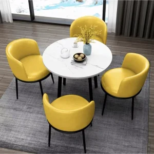 Mini Round Office Reception Table and Chair Set for Small Spaces
