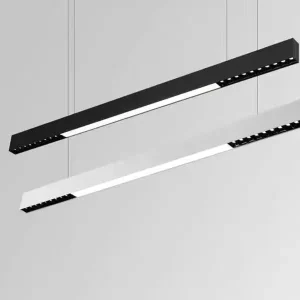 Minimalist Designer Long Strip Chandelier Grille Spotlight Main less Lamp for Restaurant Bar Office Dining Aluminum Home Office