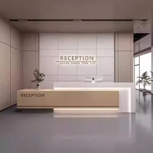 Minimalist Modern Lacquer Reception Counter for Hotel Lobby Club Sales Office Cashier