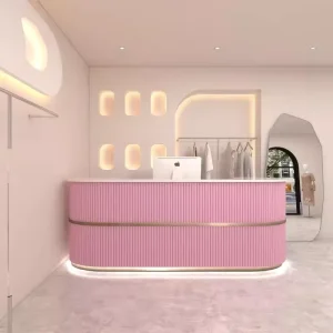 Minimalist Reception Desk with Salon Bar for Beauty Salons or Clothing Stores