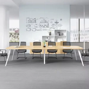 Mobile Height-Adjustable Bar-Shaped Conference Table and Chair Set
