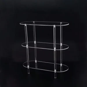 Modern 3-Layer Clear Acrylic Display Rack with Open Storage