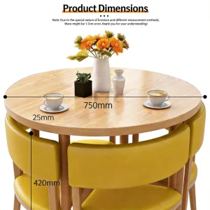 Modern 4-Piece Negotiation Table and Chair Set for Small Apartments Space-Saving Wood Dining Set for Balcony Coffee Areas and School Use