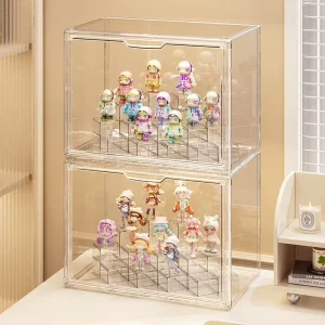 Modern Acrylic Blind Box Display Cabinet Stackable Compartment Storage Rack Large Capacity