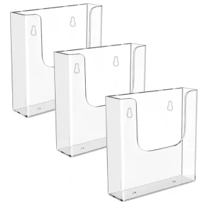 Modern Acrylic Desktop Mount Clear Brochure Display Stand for Plastic Hanging Pamphlet Holder for Flyers