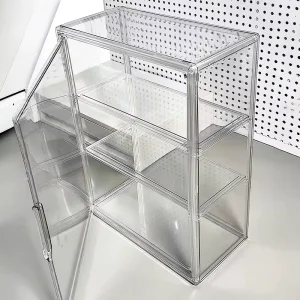 Modern Acrylic Storage Box Floor Standing 4 Shelf Display