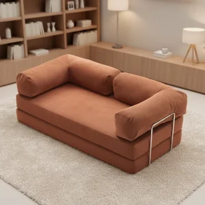 Modern Adjustable Modular Sofa Bed Fabric Sponge-Filled Stainless Steel Legs