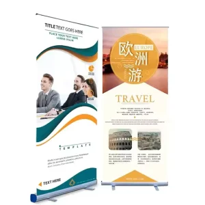 Modern Aluminum Alloy Eco Indoor Outdoor Display Roll Banners Stand Portable Retractable Easy Assembly Advertising