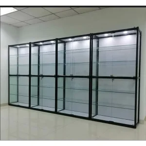 Modern Aluminum Tempered Glass CE ROHS Certified Custom Jewelry Figurine Model Home Storage Display Cabinet