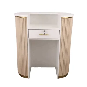 Modern Beige and White Reception Desk for Beauty Spa or Salon Made in China
