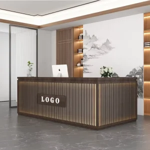 Modern Chinese Style Wood Reception Desk for Beauty Salons, Health Centers, Restaurants, and Offices