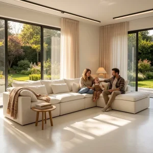 Modern Cloud Curved Modular Sectional Sofa Vacuum-Packed Compression Sofa