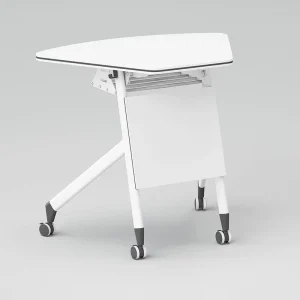 Modern Collapsible Adjustable Mobile Folding Office Desk with Laptop Flip Top for Training and Meeting Rooms