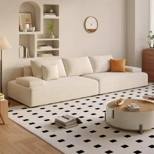 Modern Convertible Modular Leisure Sofa Set, Vacuum-Compressed for Living Rooms and Villas