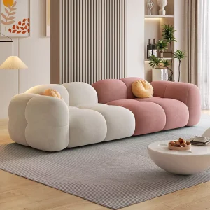 Modern Cream colored Fabric Reclining Sofa Module for Rental Apartment Living Room