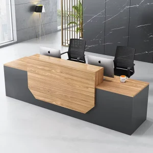 Modern Customized L-Shaped Office Reception Desk with Logo Color Options