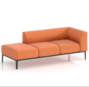 Modern Design Leisure Office Lobby Furniture Customized Modular Fabric Couch Sofa Set with One Seat Durable Metal Base