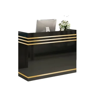 Modern Design Small Wood Front Reception Desk Customizable Logo for Office Retail Convenience Barber Shop Checkout Counter