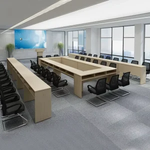 Modern Design Training Table and Chair Set Long Wooden Panel Negotiation Table for Employee Training Office Furniture