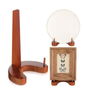 Modern Design Wood Tabletop Decorative Stand Wooden Plate Display Stand Holder for Home Decor