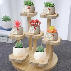 Modern Detachable Three Layer Multifunction Sustainable Wood Display Stand for Kitchen Storage
