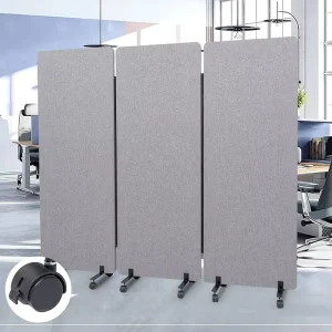 Modern Double Layer Office Partition Screen with Noise Reduction for 3D Model and Graphic Design Solutions