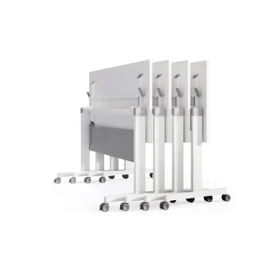 Modern Durable Removable Folding Training Table with Wood Top and Metal Frame for Commercial Office Use