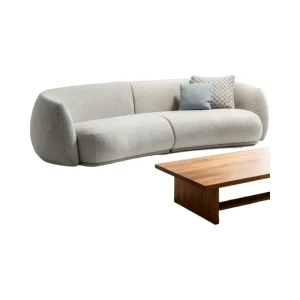 Modern European Curved Modular Sectional Sofa Synthetic Leather High-Density Sponge