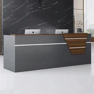 Modern Extendable Melamine Board Reception Desk Set Full Edge Sealing PVC Top Customizable Colors Sizes for Beauty Salon Desk