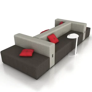Modern Fabric Leather Lounge Modular Furniture Sectional Sofa Set for Office Hotel School or Home Use