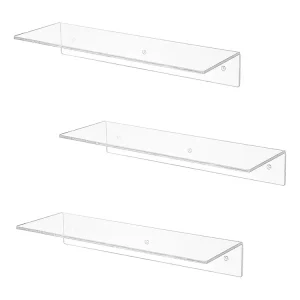 Modern Fashion Display Racks Transparent 4mm Thick Acrylic Floating Shelves Wall Mounted Custom Size Shape Polished Surface