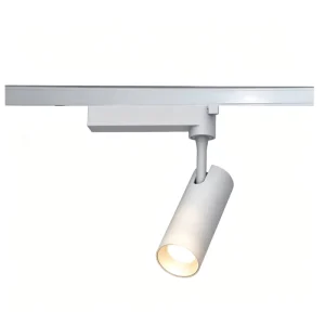 Modern Flexible Track Light White Cylinder Spotlight for Clothing Shop Gallery Cafe Office Indoor Commercial Illumination