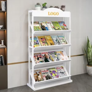 Modern Freestanding Magazine&Newspaper Rack for Brochure Picture Book Office Library Promotional Literature Display Stand