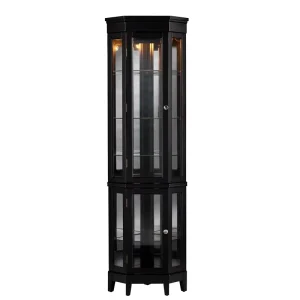 Modern Glass Display Cabinet Black Curio Cabinet