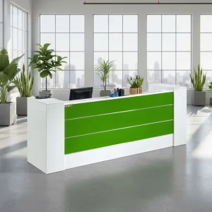 Modern Glossy Square Reception Counter with Cash Register Bar for Hotels, Hospitals, and Malls