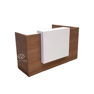 Modern Grey Solid Surface Reception Desk for Office Hotel Gym Mall