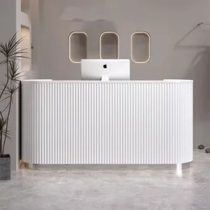 Modern Hotel Reception Counter Luxury White Small Front Desk Reception Counter for Beauty Salon