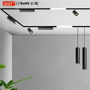 Modern Indoor Aluminum SMD LED Recessed Pendant Magnetic Track Spotlight