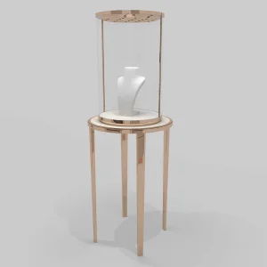 Modern LED Stainless Steel Display Tower for Perfume and Jewelry Showroom or Counter